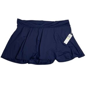 Anne Cole Plus Size Banded Swim Skirt Navy Blue Size 18 W New with Tags